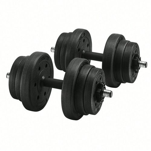 Kit Haltères Musculation, Poids Ajustable,20 Kg, Noir