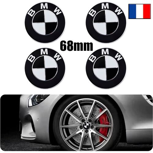 Noir 4x Cache Moyeu Jante Centre De Roue Enjoliveur Bmw 68mm Bleue Et Blanc Fr
