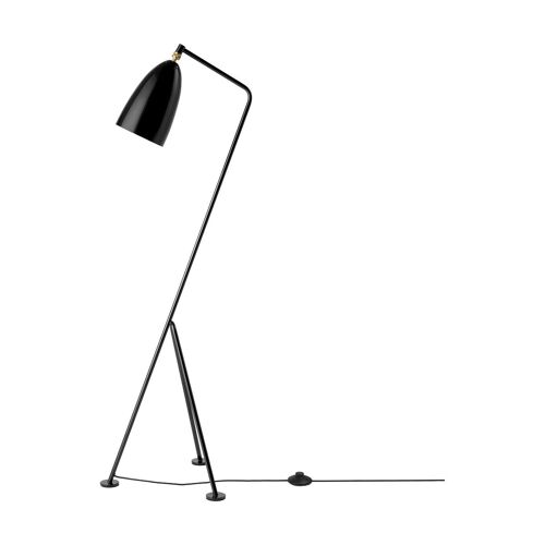 Lampadaire En Métal Noir Brillant Gräshoppa - Gubi