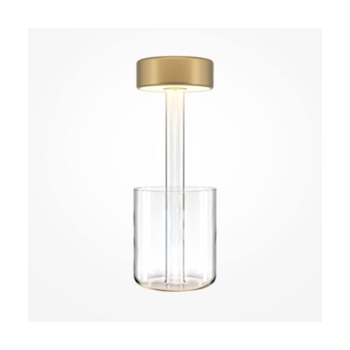 Lampe De Table Portable En Aluminium Doré Et Vase En Verre 12x34,8cm Ai Collaboration