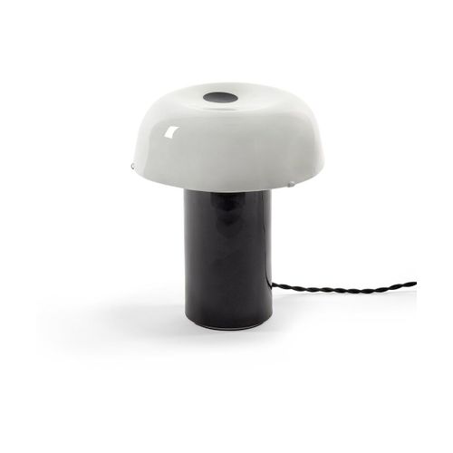 Lampe De Table En Grès Vitré Blanc Et Noir 20x21cm Celine N°2 - Serax