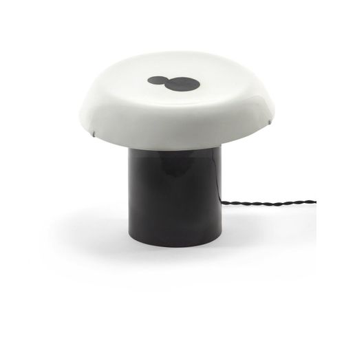 Lampe De Table En Grès Vitré Blanc Et Noir 27x22,5cm Celine N°1 - Serax