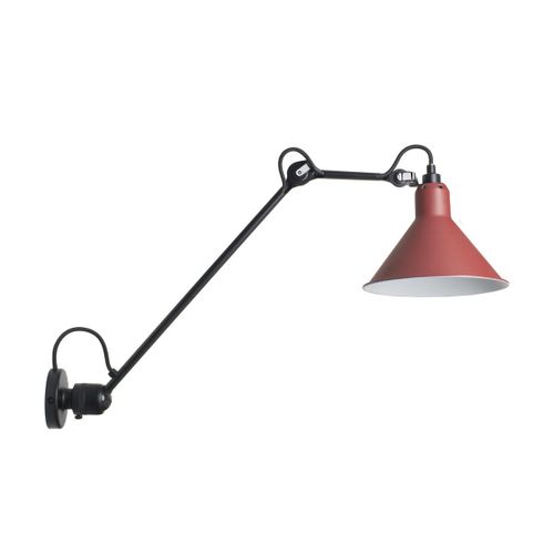 Applique Murale En Acier Noir Et Réflécteur Rouge Conique Gras 304 L40 - Dcw Editions