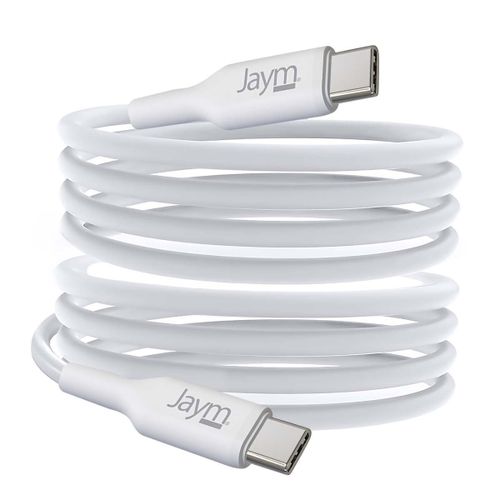 Câble Charge 5A et Synchro USB-C vers USB-C PD 3.0 100W 2m Jaym Blanc