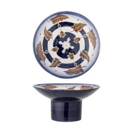 Bol À Piédestal En Grès Noir Et Bleu Marine 29x15cm Myrna - Bloomingville