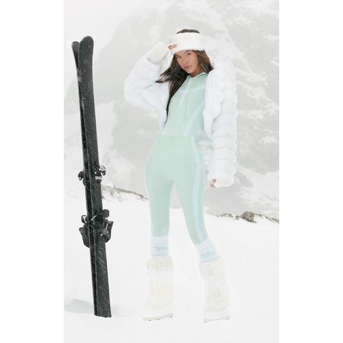 Prettylittlething Ski Ensemble Sans Coutures Vert Menthe À Coutures Contrastantes, Menthe