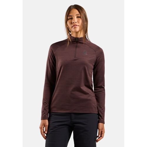 Odlo Pull Demi-Zippé Essentials Ceramiwarm Pour Femme, S, Bordeaux