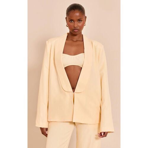 Blazer De Tailleur Long Crème Au Beurre, Jaune Beurre
