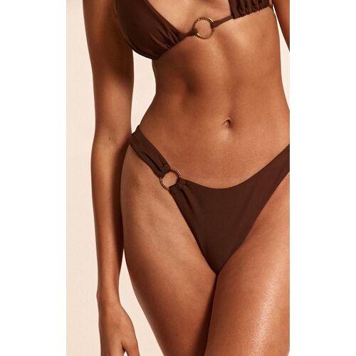 Bas De Maillot De Bain Tanga Espresso À Anneau Doré, Espresso