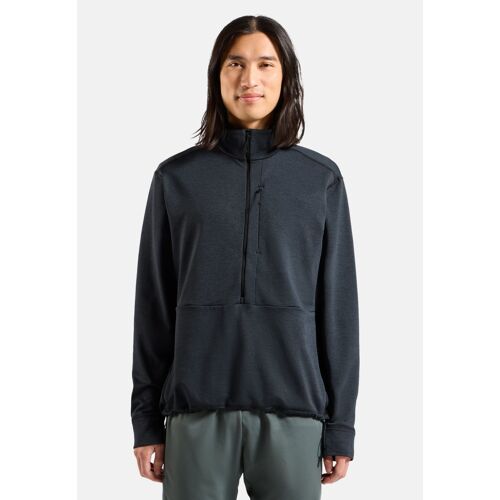 Odlo Pull Multisport Semi-Zippé En Polaire À Structure Quadrillée Essentials Pour Homme, L, Black