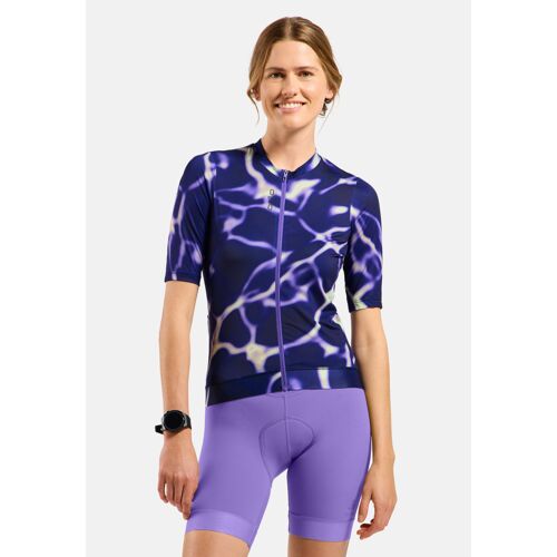 Odlo Maillot De Cyclisme Imprimé À Zip Intégral Zeroweight Pro Chill-Tec Pour Femme, M, Purple