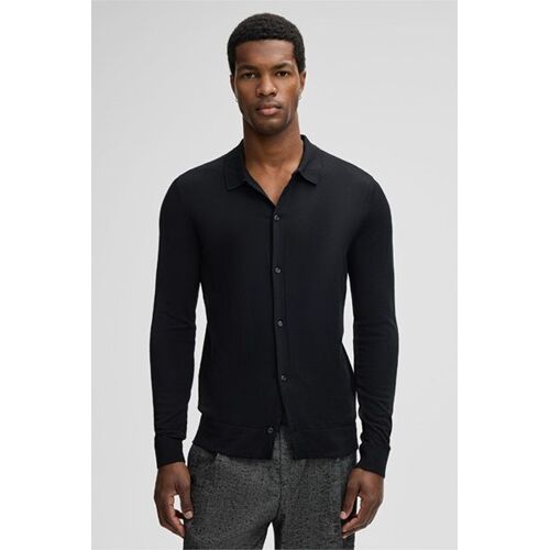 Cardigan En Maille De Laine Vierge Marek, En Noir