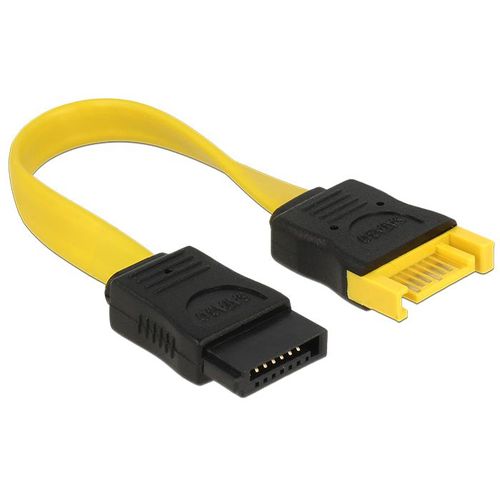Delock - Câble d'extension SATA - Serial ATA 150/300/600 - SATA (M) pour SATA (F) - 10 cm - jaune