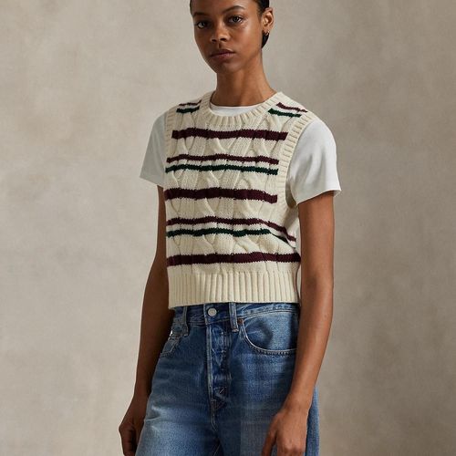 Pull Débardeur Rayé Laine Et Cachemire