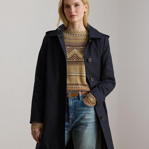 Trench Balmacaan À Capuche Coton Mélangé