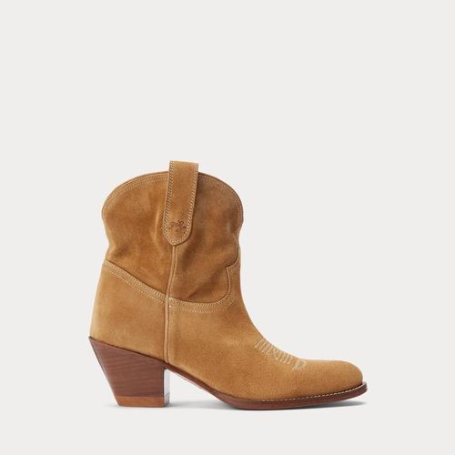 Chaussures Bottes Western En Vachette Velours