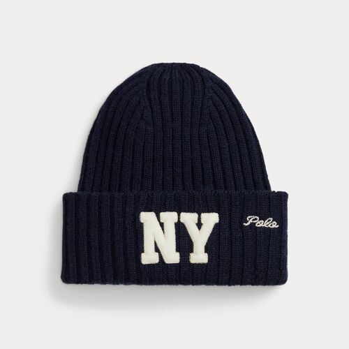 Bonnet En Tricot Côtelé De Laine Avec Patch Ny