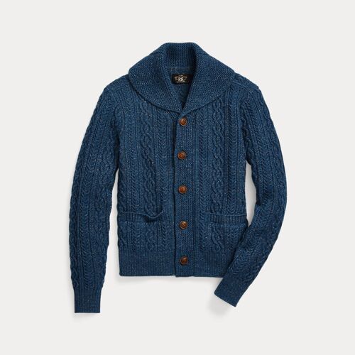 Cardigan Torsadé Col Châle Coton Laine