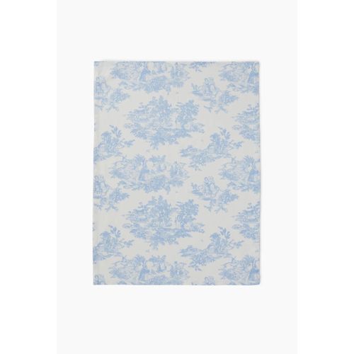 Torchon Imprimé Toile De Jouy, 50x70cm 100% Coton Recyclé