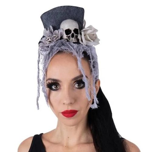 Petit Chapeau Avec Pinces - Ptit Clown - 22985 - Accessoire Déguisement Carnaval, Halloween, Cosplay, Fête - Gris