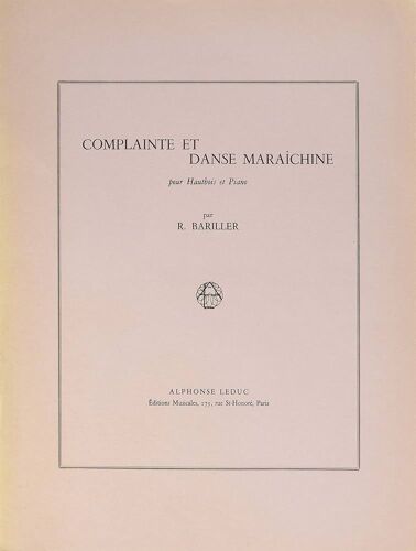 Complainte Et Danse Maraichine / Recueil