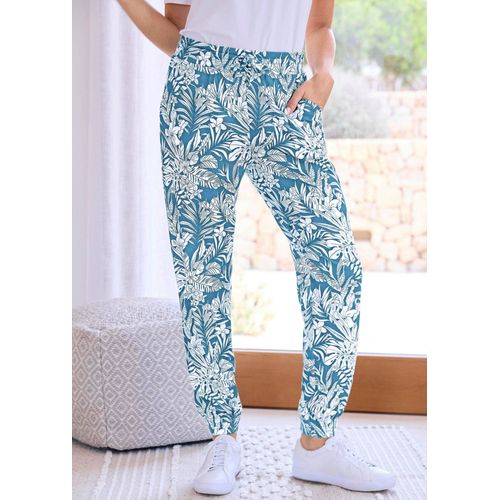 Pantalon - Turquoise / Blanc / À Motifs - Gr. 21 De Goldner Fashion