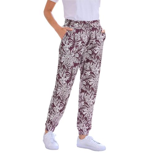 Pantalon - Rouge Foncé / Blanc / À Motifs - Gr. 22 De Goldner Fashion