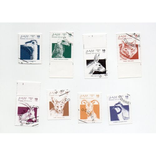 Sahara Occidental- Série De 8 Timbres Oblitérés- Animaux Divers