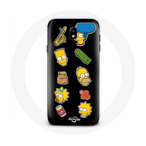 Coque Pour Samsung Galaxy S5 Les Simpson Autocollants Fond Noir