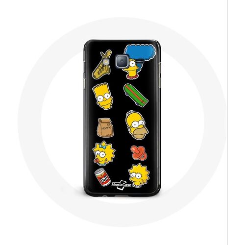 Coque Pour Samsung Galaxy A3 Les Simpson Autocollants Fond Noir