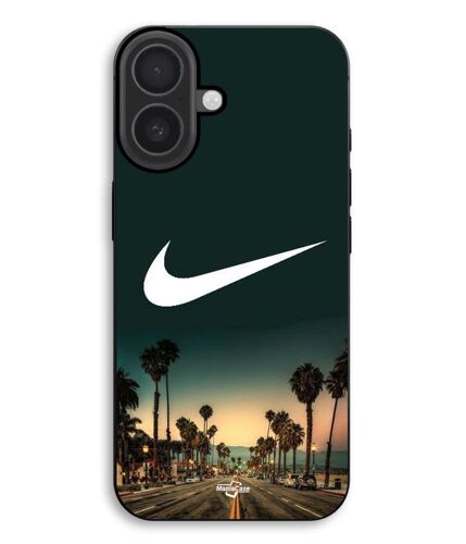Coque Pour Iphone 17 Nike Logo Arrière-Plan Palmiers De Californie La Nuit