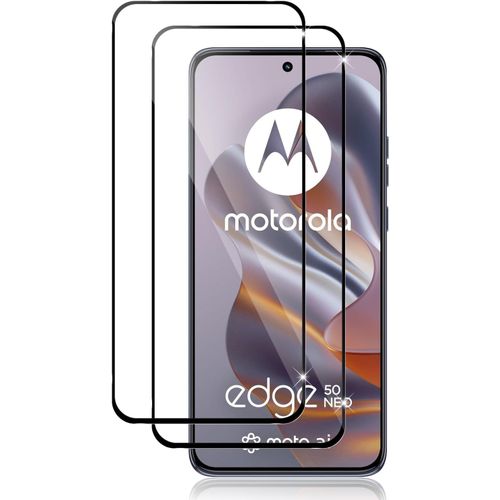 Lot De 2 Verres Trempés Pour Motorola Moto Edge 50 Neo / Moto Thinkphone 25 - 9h Hd, Sans Bulles, Anti-Rayures, Noir