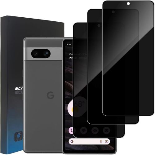 3 Pièces Protection D'écran Anti-Espion Pour Google Pixel 7a, Dureté 9h Ultra Résistant Couverture Complète Film En Verre Trempé Protection D'écran Pour Google Pixel 7a, Déverrouillage Du Visage