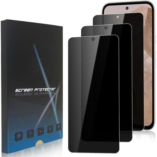Lot De 3 Films En Verre Trempé Confidentialité Pour Google Pixel 8a 6,1 Pouces - Anti-Espion, Sans Bulles, Dureté 9h, Anti-Rayures