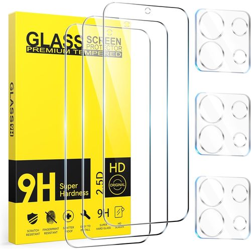 Lot De 3 Protections D'écran En Verre Trempé + 3 Protège-Objectifs Pour Xiaomi Redmi Note 13 5g (Non Compatible 4g) - Dureté 9h, Anti-Rayures, Ultra Transparent, Sans Bulles