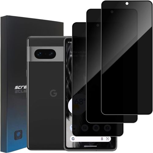 3 Pièces Protection D'écran Anti-Espion Pour Google Pixel 7, Dureté 9h Ultra Résistant Couverture Complète Film En Verre Trempé Protection D'écran Pour Google Pixel 7, Déverrouillage Du Visage