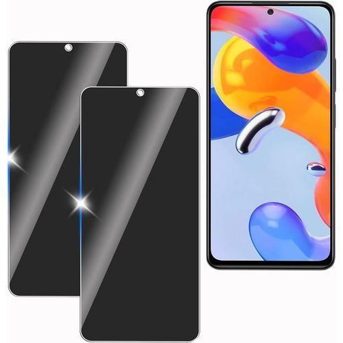 Lot De 2 Verres Trempés Anti-Espion 9h Pour Xiaomi Redmi Note 11 Pro ¿ Protection Écran Confidentialité, Anti-Rayures, Oléophobe, Sans Bulles, Haute Sensibilité Tactile