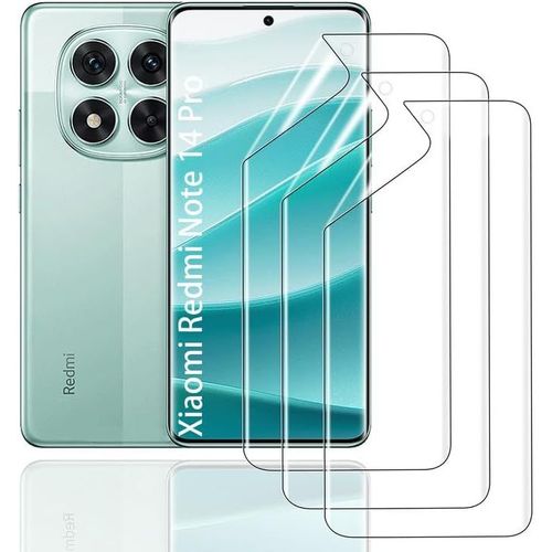 Films De Protection D'écran Pour Xiaomi Redmi Note 14 Pro, 3 Pièces Film Hydrogel Transparent Hd Souple En Tpu Film De Protection D'écran Anti-Rayures Anti-Traces De Doigts Auto-Réparatrice