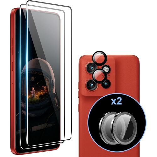 Lot De 2 Protections D'écran En Verre Trempé Pour Motorola Moto Edge 50 Neo - Protection Caméra Métal 9h Hd Anti-Rayures Anti-Traces 0,33 Mm 2,5d