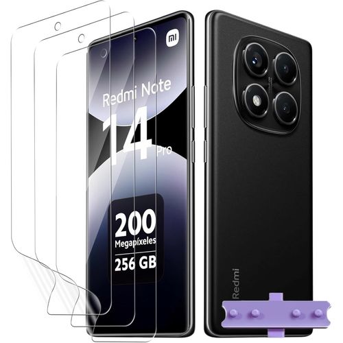 Lot De 3 Films Protecteurs D'écran Tpu Pour Xiaomi Redmi Note 14 Pro / Note 14 Pro Plus 5g - Haute Transparence, Anti-Rayures, Anti-Traces, Pose Sans Bulles, Couverture Totale