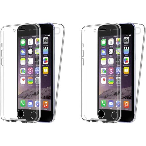 Lot De 2 Coques Transparentes 360° Pour Iphone 6 Plus - Housse Silicone Tpu Double Face Avant Et Arrière, Protection Intégrale Antichoc Antirayures Ultra-Fine
