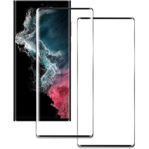 Lot De 2 Films En Verre Trempé Pour Samsung Galaxy S22 Ultra ¿ Dureté 9h, Anti-Rayures, Couverture 4d Intégrale, Sans Bulles, Sensibilité Tactile Préservée