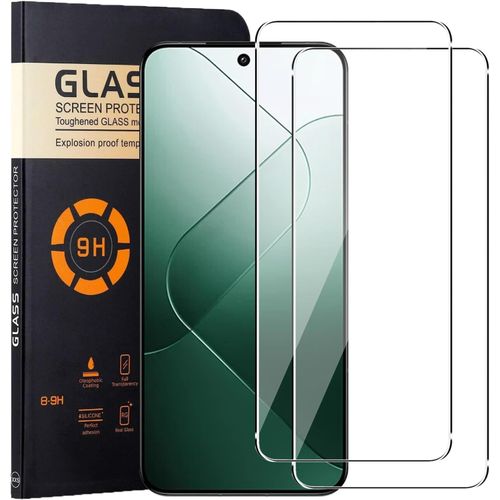 Protection Écran Verre Trempé Pour Xiaomi 14 (2 Pièces) 0,33 Mm 9h Anti-Rayures Oléophobe Haute Définition Sans Bulles Sensibilité Tactile Installation Facile