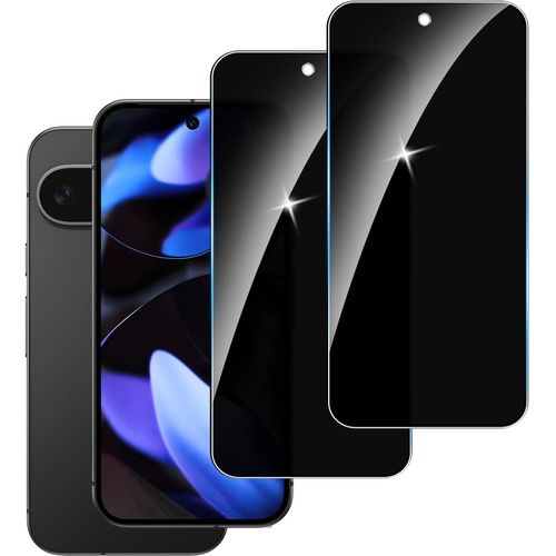 CAUC-[2 Pièces] Anti-Espion Verre Trempé pour Google Pixel 9, Protecteur D'écran de Confidentialité, 9H Dureté Film Protecteur Vitre, Anti-empreintes, Sans Bulles,Anti-rayures,