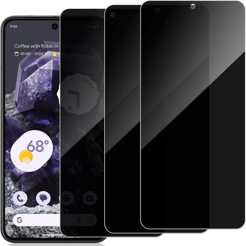 Lot De 3 Verres Trempés Anti-Espion Pour Google Pixel 8 (6,2"") - Film Confidentialité 9h, Anti-Rayures, Anti-Empreintes, Sans Bulles, Haute Sensibilité