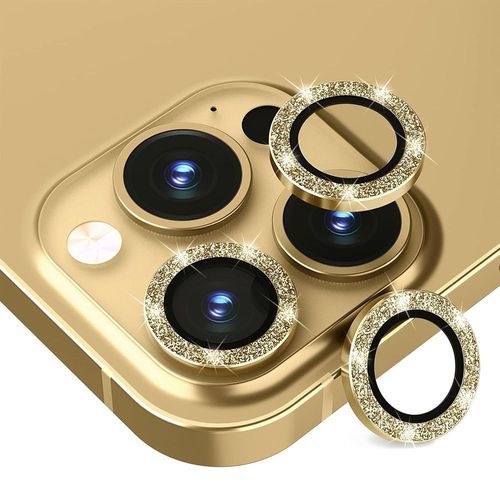 Protection Caméra Verre Trempé Pour Iphone 14 Pro Et Iphone 14 Pro Max - Rigide 9h Contour Doré Brillant - E.F.Connection