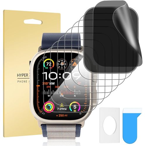 Lot De 8 Protections Écran Pour Apple Watch Ultra / Ultra 2 49 Mm - 6 Films Tpu Hd Anti-Rayures + 2 Films Confidentialité