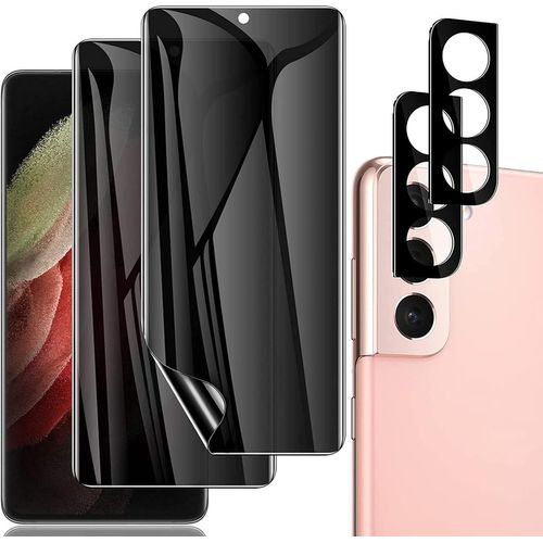 Verre Trempé Vie Privée Anti-Espion Pour Samsung Galaxy S23 ¿ Pack 2 Films Écran + 2 Protège-Caméras Arrières, Ultra-Résistant Et Haute Sensibilité