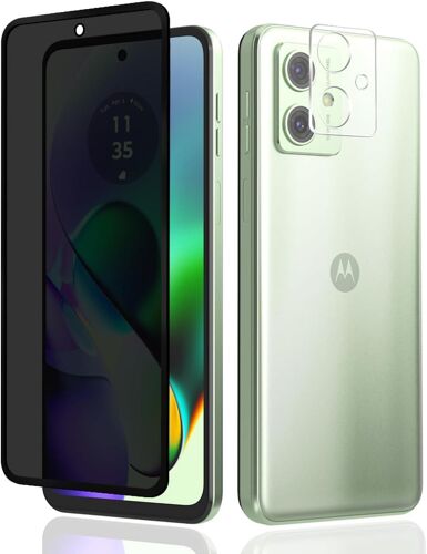Verre Trempé Anti-Espion pour Motorola Moto G54 - Protection Écran + Caméra, 1+1 Pièces, 9H Dureté, Film Protecteur D'écran Privacy