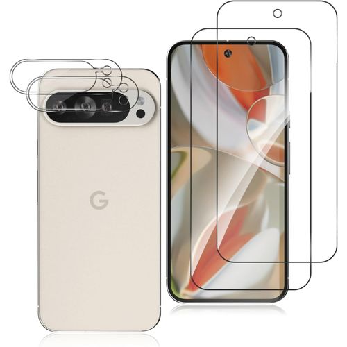 Pack 2+2 Verre Trempé Et Protège-Objectif Pour Google Pixel 9 Pro Xl 5g ¿ 9h Anti-Rayures, Hd Oléophobe, Découpes Précises, Pose Sans Bulles (Accessoires Inclus)
